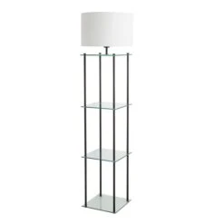 Wendell Glass Shelved Floor Lamp 12 Wendell Glass Shelved Floor Lamp -Dunelm 30802427 alt04