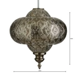 Lucena Fretwork Easy Fit Pendant Shade 13 Lucena Fretwork Easy Fit Pendant Shade -Dunelm 30808816 alt04