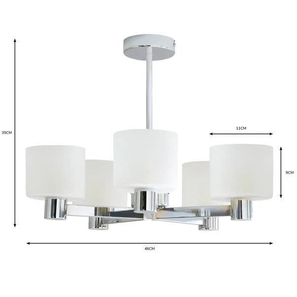 Erin 5 Light Semi Flush Ceiling Light 13 Erin 5 Light Semi Flush Ceiling Light - Image 11