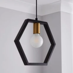 Hexagon Pendant Light 9 Hexagon Pendant Light -Dunelm 30818432 alt01