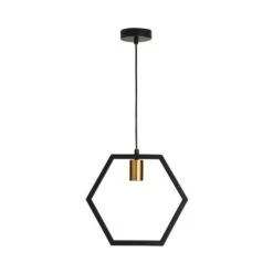 Hexagon Pendant Light 12 Hexagon Pendant Light -Dunelm 30818432 alt05