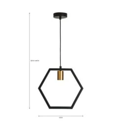 Hexagon Pendant Light 13 Hexagon Pendant Light -Dunelm 30818432 alt07