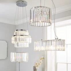 Acrylic Prism Chrome Easy Fit Pendant Shade -Dunelm 30821939 alt03