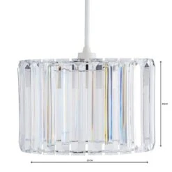 Acrylic Prism Chrome Easy Fit Pendant Shade -Dunelm 30821939 alt04