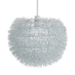Urchin Ball Silver Easy Fit Pendant Shade 9 Urchin Ball Silver Easy Fit Pendant Shade -Dunelm 30831398 alt03
