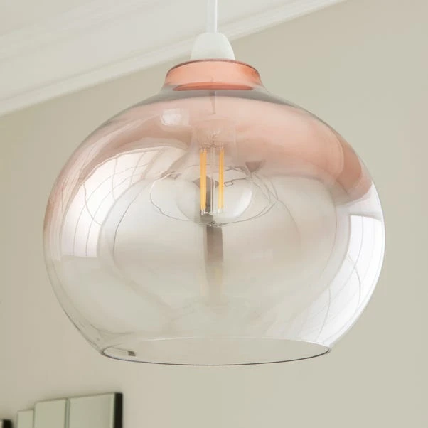Nivala Metallic Ombre Copper Glass Easy Fit Pendant Shade 4 Nivala Metallic Ombre Copper Glass Easy Fit Pendant Shade - Image 2