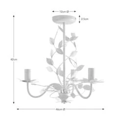 Chantelle Floral 3 Light Chandelier -Dunelm 30832008 alt05