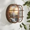 Indoor Outdoor Bulkhead Industrial Wall Light -Dunelm 30832199