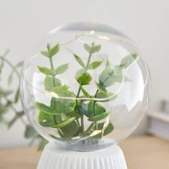 Faux Terrarium Ribbed Battery Table Lamp -Dunelm 30833934 alt02