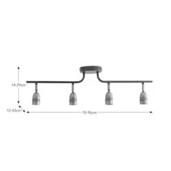 Marsden Industrial 4 Light Semi Flush Spotlight Bar -Dunelm 30833997 alt04
