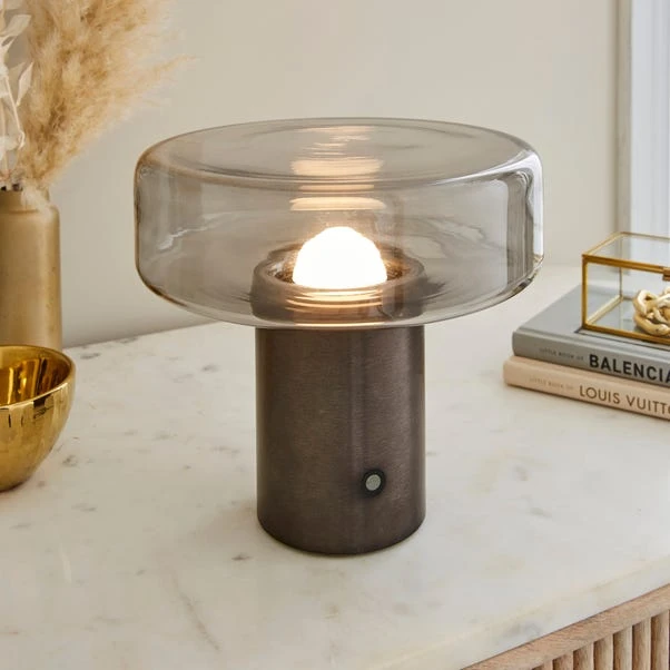 Dorien Glass Rechargeable Table Lamp 3 Dorien Glass Rechargeable Table Lamp