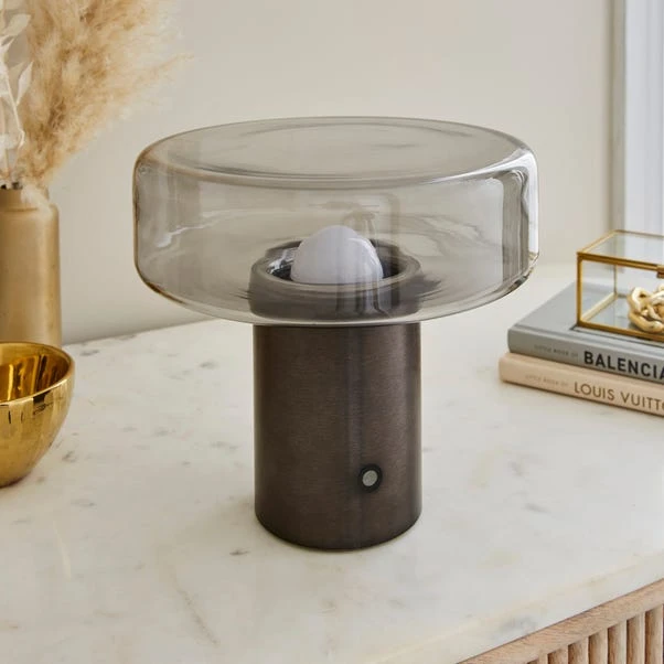 Dorien Glass Rechargeable Table Lamp 4 Dorien Glass Rechargeable Table Lamp - Image 2