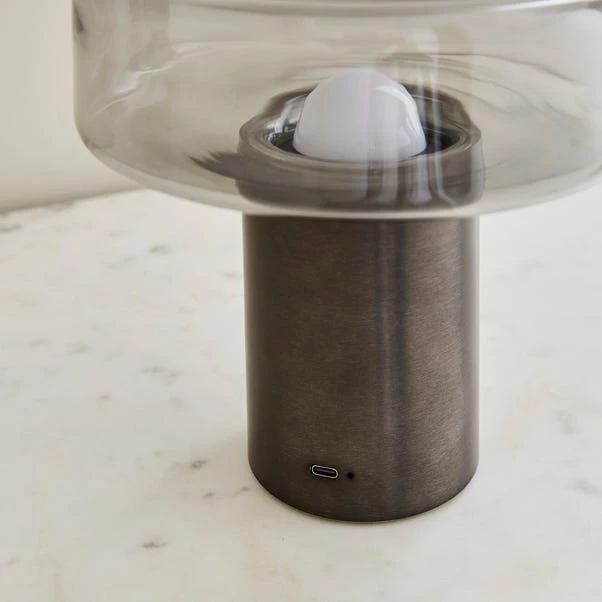 Dorien Glass Rechargeable Table Lamp 5 Dorien Glass Rechargeable Table Lamp - Image 3