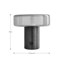 Dorien Glass Rechargeable Table Lamp 12 Dorien Glass Rechargeable Table Lamp -Dunelm 30834004 alt04
