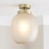 Lixue Recycled Glass Frosted Smoked Flush Ceiling Light -Dunelm 30834012