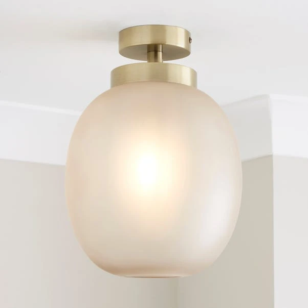Lixue Recycled Glass Frosted Smoked Flush Ceiling Light 3 Lixue Recycled Glass Frosted Smoked Flush Ceiling Light