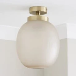 Lixue Recycled Glass Frosted Smoked Flush Ceiling Light 9 Lixue Recycled Glass Frosted Smoked Flush Ceiling Light -Dunelm 30834012 alt01
