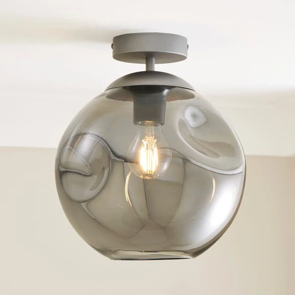Alexis Smoked Flush Ceiling Light 3 Alexis Smoked Flush Ceiling Light