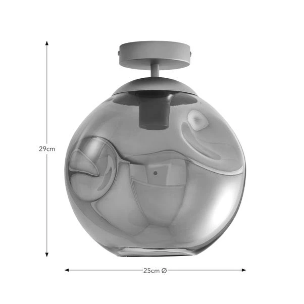 Alexis Smoked Flush Ceiling Light 7 Alexis Smoked Flush Ceiling Light - Image 5