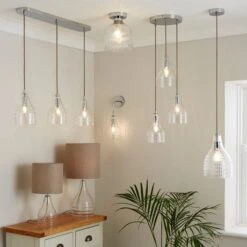 Hannam Recycled Glass 3 Light Cluster Ceiling Light 13 Hannam Recycled Glass 3 Light Cluster Ceiling Light -Dunelm 30834023 alt09