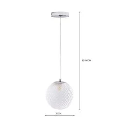 Vaughn Globe Glass Pendant Light 11 Vaughn Globe Glass Pendant Light -Dunelm 30834070 alt08
