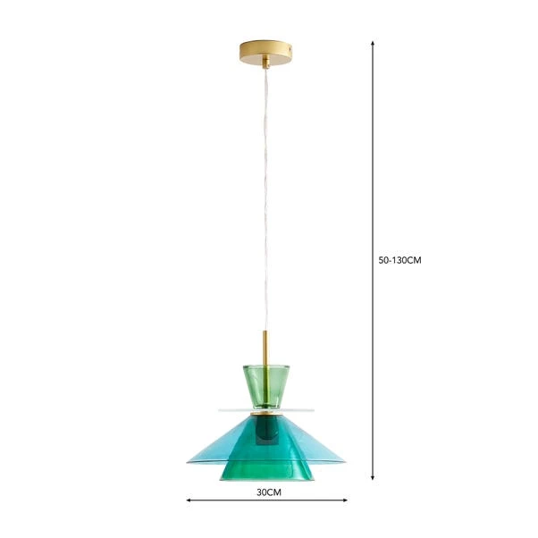 Avril Blue Layered Glass Pendant Light 7 Avril Blue Layered Glass Pendant Light - Image 5