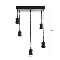 Keates 5 Light Flush Cluster Ceiling Light -Dunelm 30834217 alt08