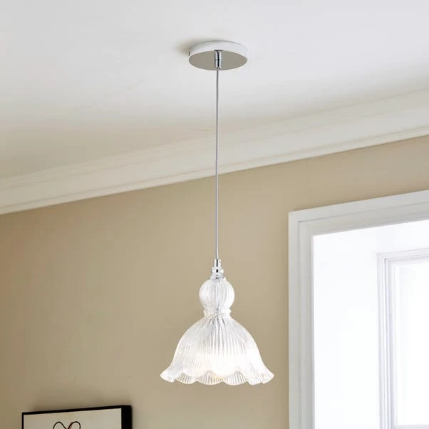 Fleur Vintage Frill Glass Pendant Light 3 Fleur Vintage Frill Glass Pendant Light