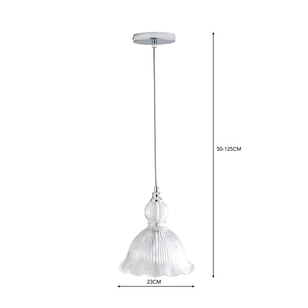 Fleur Vintage Frill Glass Pendant Light 7 Fleur Vintage Frill Glass Pendant Light - Image 5