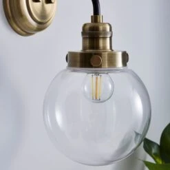 Broden Bathroom Wall Light Antique Brass 10 Broden Bathroom Wall Light Antique Brass -Dunelm 30850284 alt02