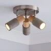 Inka Concrete Wood Effect 3 Light Semi Flush Spotlight 1 Inka Concrete Wood Effect 3 Light Semi Flush Spotlight -Dunelm 30856610