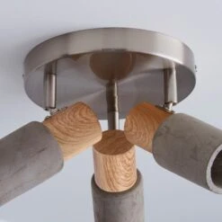 Inka Concrete Wood Effect 3 Light Semi Flush Spotlight -Dunelm 30856610 alt03