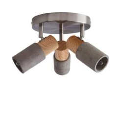 Inka Concrete Wood Effect 3 Light Semi Flush Spotlight -Dunelm 30856610 alt05