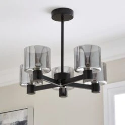 Erin 5 Light Semi Flush Ceiling Light 21 Erin 5 Light Semi Flush Ceiling Light -Dunelm 30856720 alt02