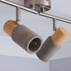 Inka 4 Light Concrete Wood Effect Semi Flush Spotlight Bar 10 Inka 4 Light Concrete Wood Effect Semi Flush Spotlight Bar -Dunelm 30856971 alt02