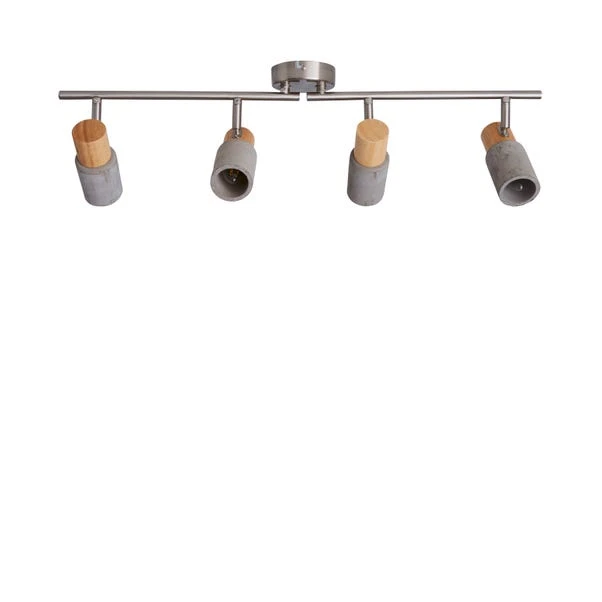 Inka 4 Light Concrete Wood Effect Semi Flush Spotlight Bar 7 Inka 4 Light Concrete Wood Effect Semi Flush Spotlight Bar - Image 5