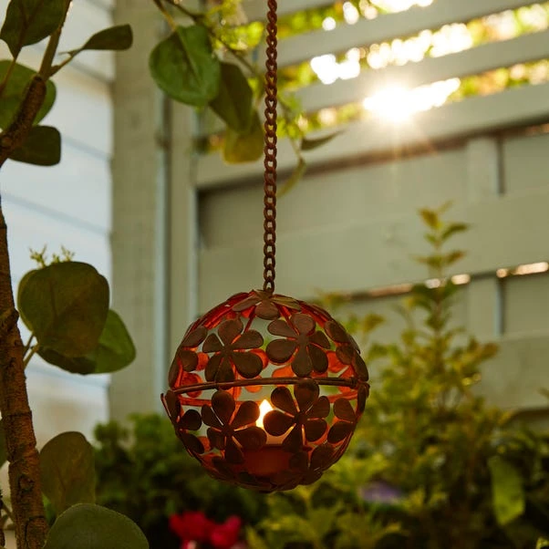 Hanging Flower LED Indoor Outdoor Solar Tealight Holder 3 Hanging Flower LED Indoor Outdoor Solar Tealight Holder