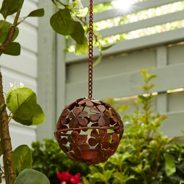 Hanging Flower LED Indoor Outdoor Solar Tealight Holder 4 Hanging Flower LED Indoor Outdoor Solar Tealight Holder - Image 2