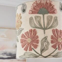 Floral Embroidered Lamp Shade 8 Floral Embroidered Lamp Shade -Dunelm 30866832 alt02