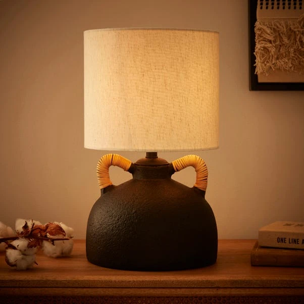 Zuri Traditional Ceramic Handle Table Lamp 4 Zuri Traditional Ceramic Handle Table Lamp - Image 2