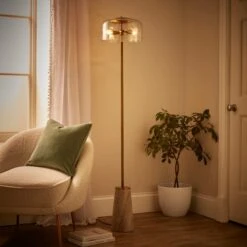 Kaeli Modern Marble Glass Floor Lamp 10 Kaeli Modern Marble Glass Floor Lamp -Dunelm 30867459 alt01