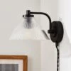 Ezra Ribbed Glass Plug In Wall Light 1 Ezra Ribbed Glass Plug In Wall Light -Dunelm 30868856