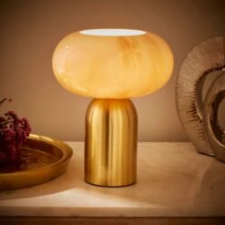 Lacey Alabaster Metal Touch Table Lamp -Dunelm 30868872 alt01