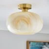 Lacey Alabaster Semi Flush Ceiling Light 2 Lacey Alabaster Semi Flush Ceiling Light -Dunelm 30868874