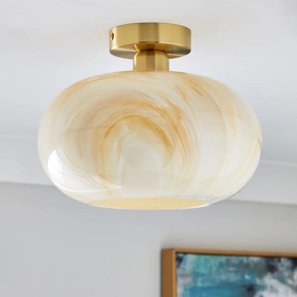 Lacey Alabaster Semi Flush Ceiling Light 3 Lacey Alabaster Semi Flush Ceiling Light