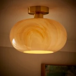 Lacey Alabaster Semi Flush Ceiling Light 8 Lacey Alabaster Semi Flush Ceiling Light -Dunelm 30868874 alt01