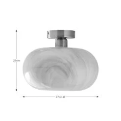 Lacey Alabaster Semi Flush Ceiling Light 11 Lacey Alabaster Semi Flush Ceiling Light -Dunelm 30868874 alt08