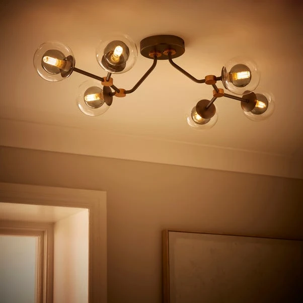 Molecular Industrial 6 Light Semi Flush Ceiling Light 4 Molecular Industrial 6 Light Semi Flush Ceiling Light - Image 2