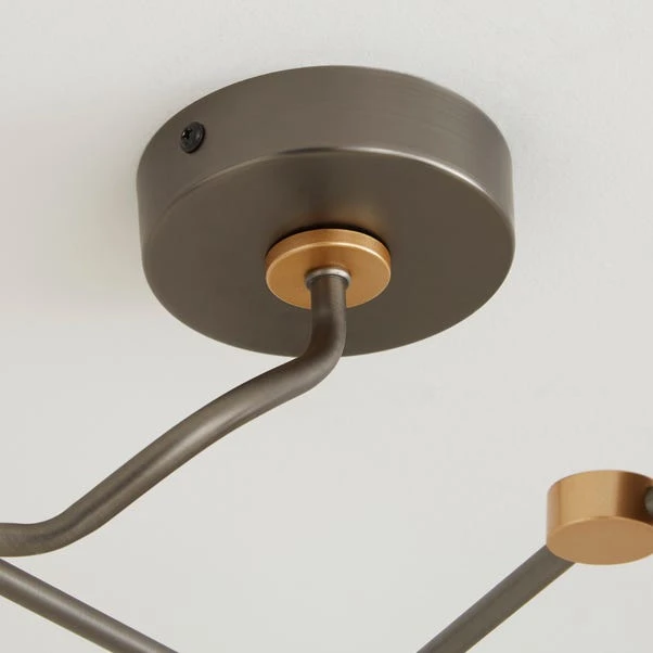 Molecular Industrial 3 Light Semi Flush Ceiling Light 11 Molecular Industrial 3 Light Semi Flush Ceiling Light - Image 9