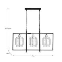 Seattle Industrial 3 Light Diner Ceiling Light 15 Seattle Industrial 3 Light Diner Ceiling Light -Dunelm 30868897 alt08